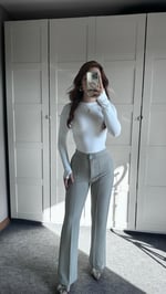 Çımalı Likralı Plazzo Pantolon Gri 
