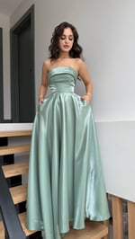 Cindirella Abiye Mint Yeşili