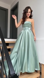 Cindirella Abiye Mint Yeşili
