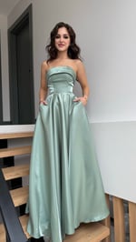Cindirella Abiye Mint Yeşili