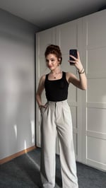 Cırtcırtlı Plazzo Pantolon Gri