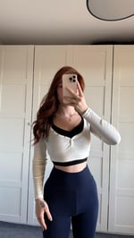 Combo Çıtçıtlı Crop Beyaz