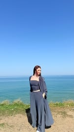 Crop Pantolon Hırka Takım Füme 