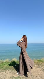 Crop Pantolon Hırka Takım Kahverengi 