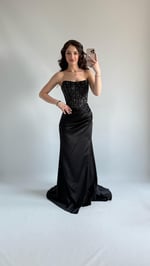 Cruella Taşlı Abiye Siyah