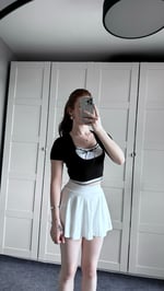 Dantel Patch Siyah Crop 