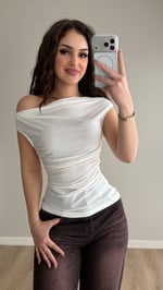 Degaje Sıfır Kol Bluz Beyaz