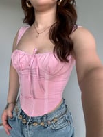 Diana Korse Kalın Askılı Crop Pembe