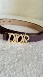 Dior İnce Deri Kemer Bordo