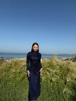 Disa Pul Payetli Abiye Lacivert 