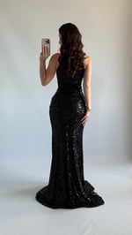 Donatella Yırtmaçlı Abiye Siyah
