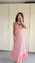 Dora Eteği Balon Elbise Pembe