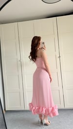 Dora Eteği Balon Elbise Pembe