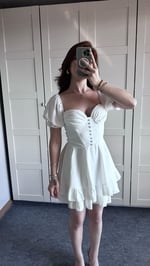 Dream Kısa Kuşaklı Elbise Beyaz
