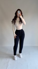 Düğmeli Korsajlı Pantolon Lacivert