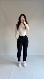 Düğmeli Korsajlı Pantolon Lacivert