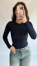 Dutti Parmak Geçirmeli Bluz Lacivert