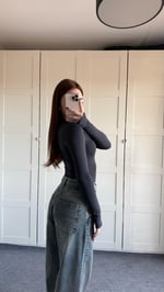 El Detaylı Çıtçıtlı Bodysuit Füme