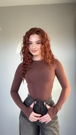 El Detaylı Çıtçıtlı Bodysuit Kahverengi 