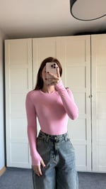 El Detaylı Çıtçıtlı Bodysuit Pembe