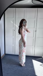 Eleanor Saten Çiçekli Elbise