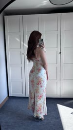 Eleanor Saten Çiçekli Elbise