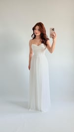 Elsa Simli Abiye Beyaz