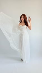 Elsa Simli Abiye Beyaz