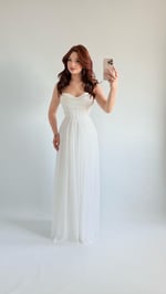 Elsa Simli Abiye Beyaz
