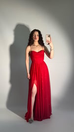 Elsa Simli Abiye Kırmızı