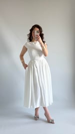 Fara Sırtı Açık Elbise Beyaz