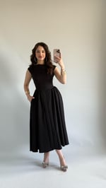 Fara Sırtı Açık Elbise Siyah