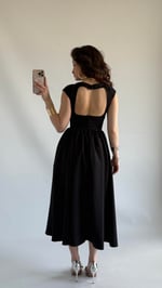 Fara Sırtı Açık Elbise Siyah