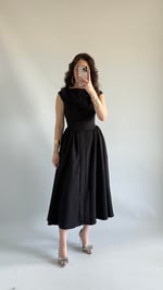 Fara Sırtı Açık Elbise Siyah