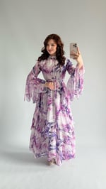 Faralya Şifon Elbise Lila