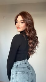 Fermuarlı Parmak Geçirmeli Crop Siyah