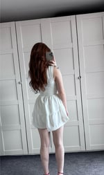 Fırfırlı Mini Şort Tulum Beyaz