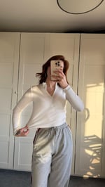 Fitlilli Fermuarlı Crop Beyaz