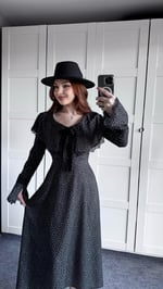 Glinda Puantiyeli Siyah Elbise
