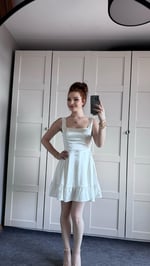 Glow Saten Mini Beyaz Elbise