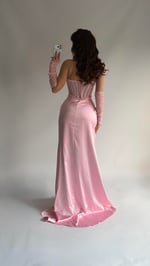 Gronland Eldivenli Abiye Pembe 