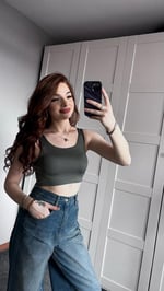 Haki Yeşil U Yaka Crop