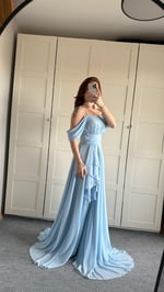 Helen Şifon Abiye Bebe Mavisi