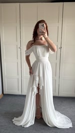 Helen Şifon Abiye Beyaz