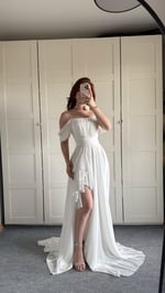 Helen Şifon Abiye Beyaz