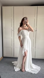 Helen Şifon Abiye Beyaz