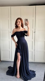 Helen Şifon Abiye Lacivert 