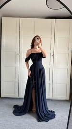 Helen Şifon Abiye Lacivert 