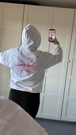 Hodi Sweat Sırt Baskılı Kelebek Beyaz 