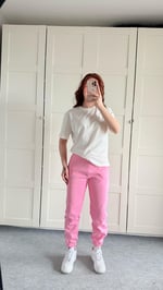 İçi Şardonlu Paçası Lastikli Eşofman Pembe